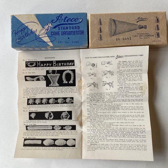 Vintage Ateco Cake Icing / Decorating Sets No. 334C - Picture 5 of 7